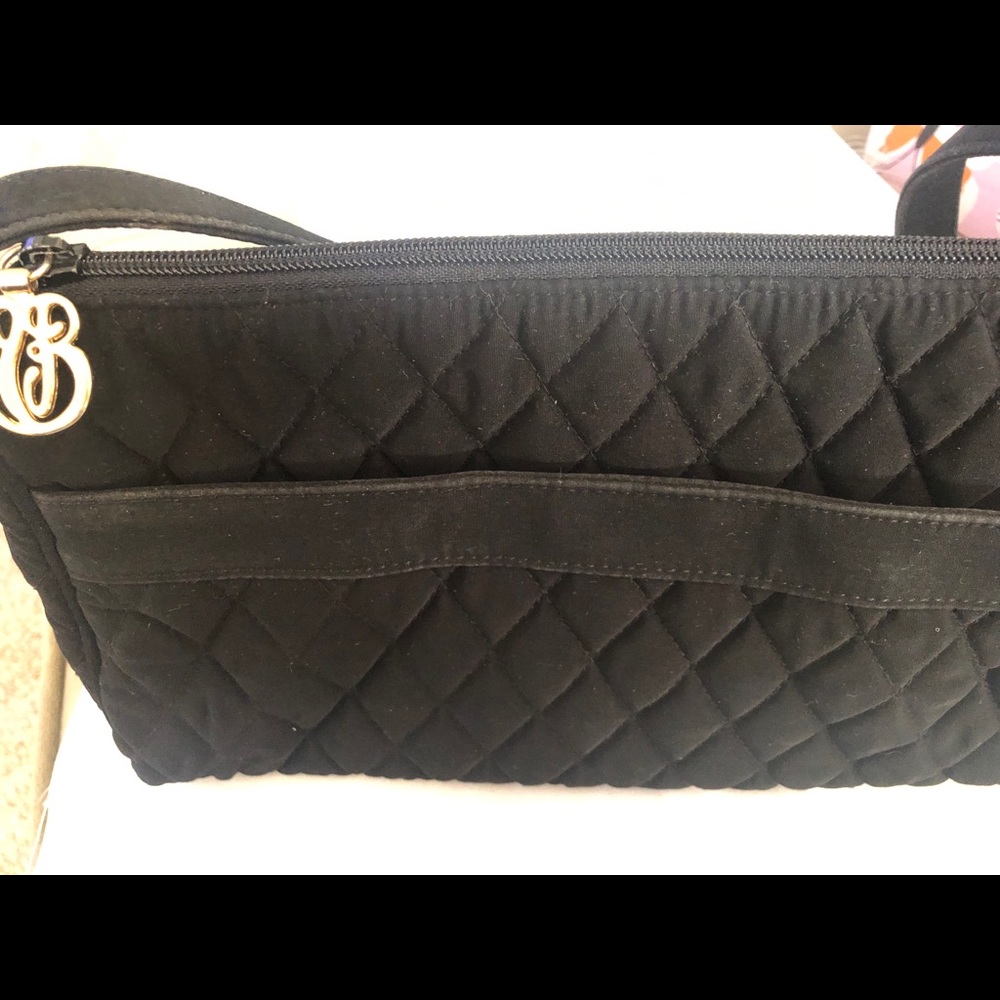 EUC Vera Bradley black shoulder bag w/gold accent